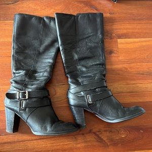 Steve Madden 9 Boxxer Black Leather boots